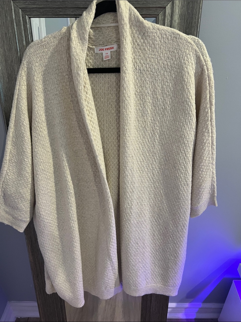 Joe Fresh Cream Textured Open Cardigan